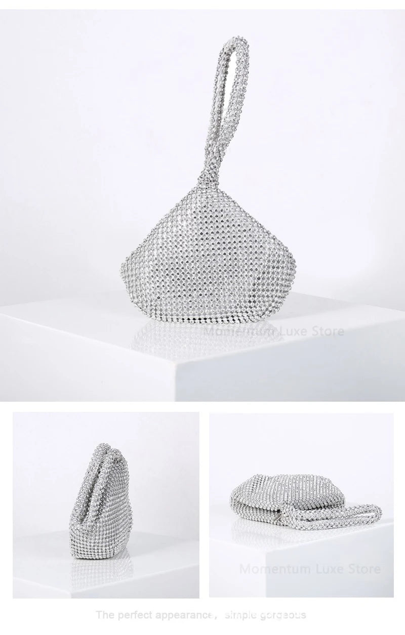 Luxury Designer Evening Bag Rhinestone Clutch Soft Ladies Small Handbag Fashion Wedding Party Gift Daily Use Purse for Women