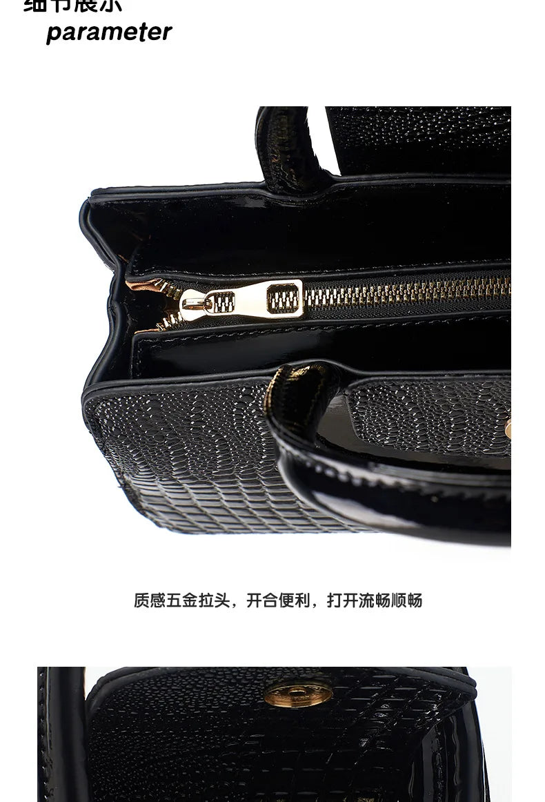 2025 Fashion New Crocodile Pattern Handbag Women'S Large Capacity Shoulder Bag Classic Retro Crossbody Bag Commuter Tote Bag