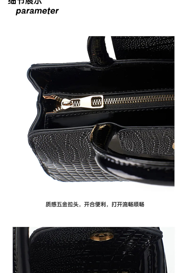 2025 Fashion New Crocodile Pattern Handbag Women'S Large Capacity Shoulder Bag Classic Retro Crossbody Bag Commuter Tote Bag