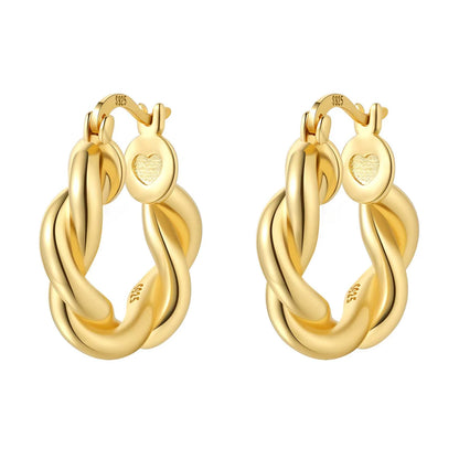 Original 925 Sterling Silver Heart Vintage Luxury Earrings Fashion 18K Gold Hoop Earrings for Women Piercing Jewelry Aretes 2026