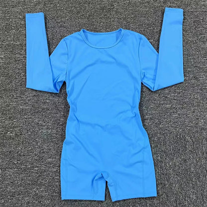 2024 Nylon Women Jumpsuit Long Sleeve Yoga Set Backless One-piece Bodysuit Fitness Gym Workout Rompers Exercise Outfit Suits