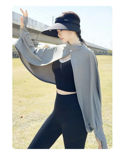 Shawl Wrap Women Driving Sun Protection Cape Upf50 + Cooling Cycling Outdoor UV Cover up Breathable Long Sleeve Stand Collar
