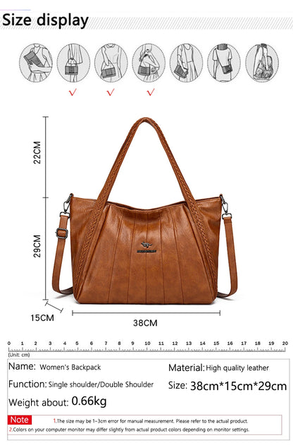 Genuine Brand Leather Women Handbag Luxury Designer Shoulder Crossbody Bags Ladies Purse Messenger Tote Bag Female Commuting Bag