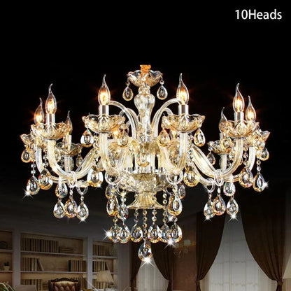 K9 Crystal Candle Chandelier decoration simple chandelier crystal light For Living Room Hotel AC110V~240V 6/8/10/12/15/18 Arms