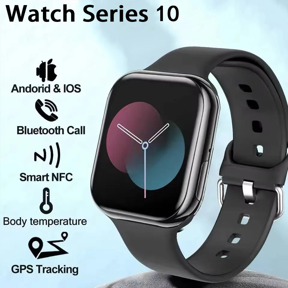 GPS Smart Watch Men For Apple Watch 10 Series Always On Display Body Temperature BT Call NFC Women DT Smartwatch For IOS Android