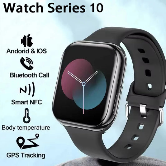 GPS Smart Watch Men For Apple Watch 10 Series Always On Display Body Temperature BT Call NFC Women DT Smartwatch For IOS Android