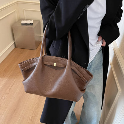 2026 New Lychee Pattern Underarm Shoulder Bags For Women Soft PU Leather Large Capacity Mini Tote Bag Luxury Designer Handbags