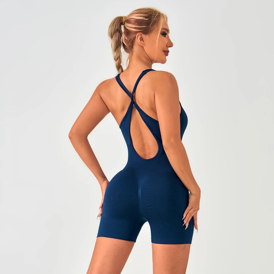 Summer Bodysuit Sportswear Woman Gym Sexy Bodysuit for Fitness Party Shorts Jumpsuits Overalls Women's Yoga Combi-pants Rompers