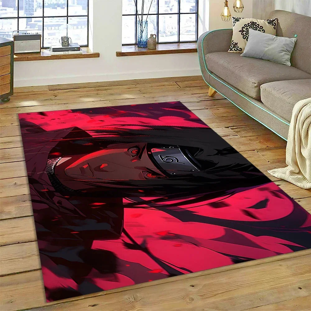 Cartoon 3D I-Itachi Japan Anime Carpet Rug for Living Room Bedroom Home Sofa Decoration,Kids Play Area Rug Non-slip Floor Mat