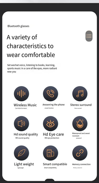 Bluetooth Smart Glasses, Directional Audio Speaker, Polarized, High Quality, Music, Speech Control, Play Phone Call,Sunglasses