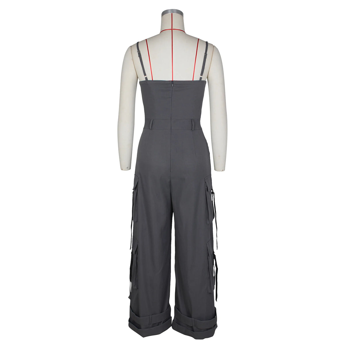 Jumpsuits Women One Piece Cargo Pant Wide Leg Long Pants Loose Casual Sling Sleeveless Overalls Y2k Strapless Solid Rompers