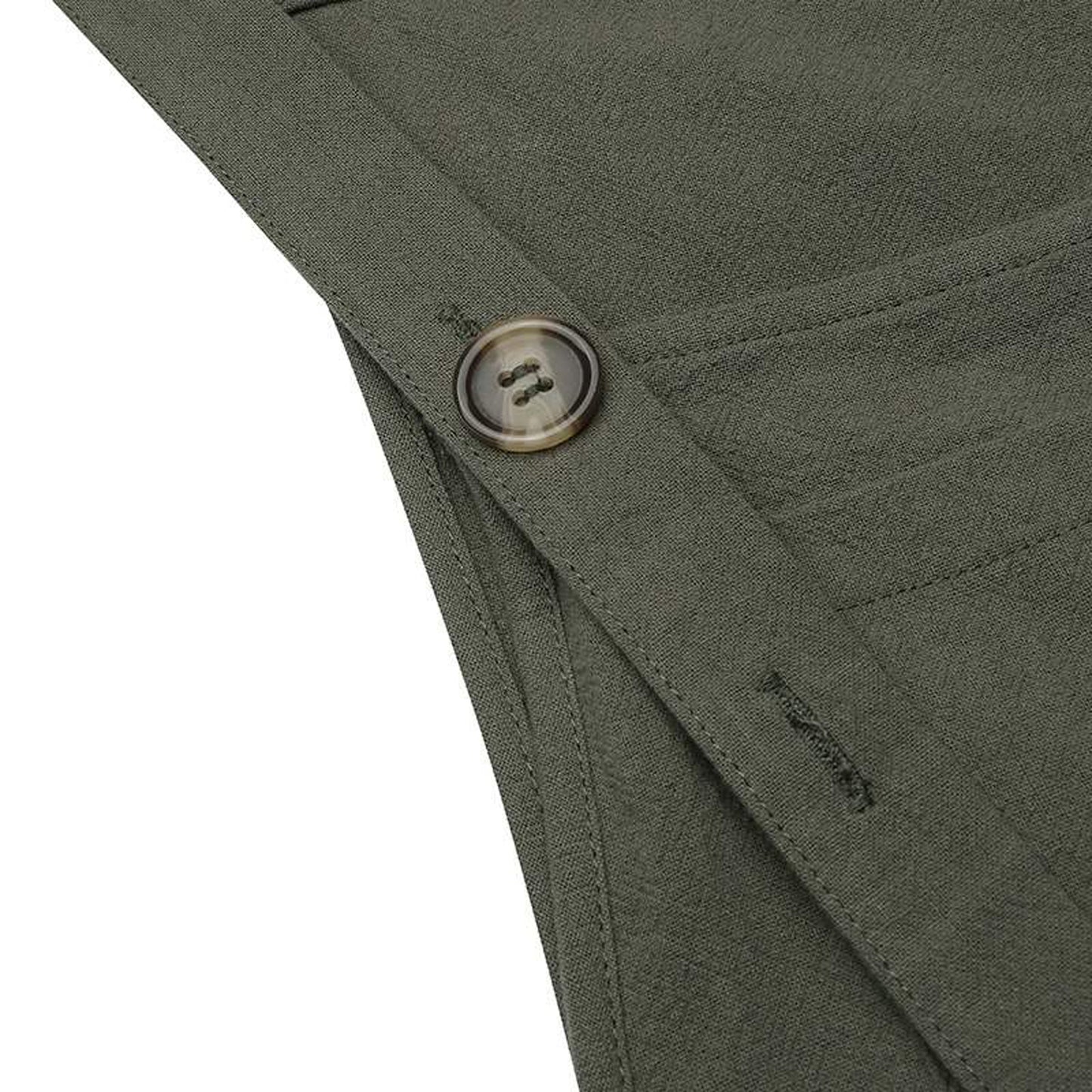 New Women Cotton and Hemp Loose Button Casual Backband Pants  Square Neck Sleeveless Shorts jumpsuit White/Black/Military Green