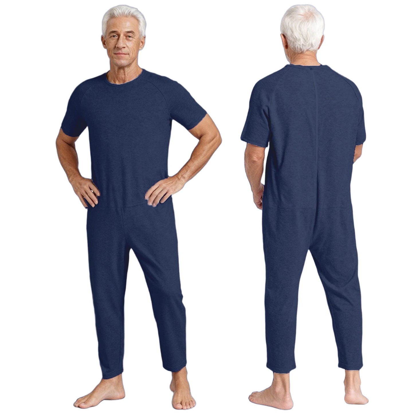 Men Women Special Needs Adaptive Clothing Elderly Alzheimer ASD Anti-Strip Jumpsuit Back Zipper Bodysuit Daily Wear Homewear