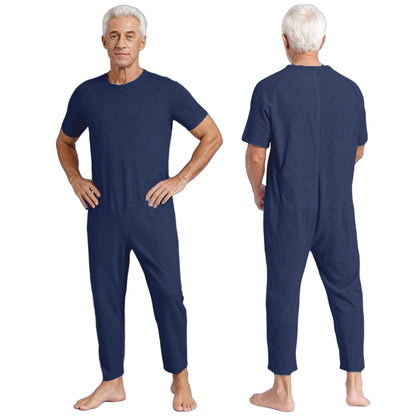 Men Women Special Needs Adaptive Clothing Elderly Alzheimer ASD Anti-Strip Jumpsuit Back Zipper Bodysuit Daily Wear Homewear