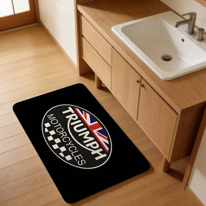 T-Triumph Motorcycle Logo Room Mats Retro Multiple Choice Living Room Kitchen Rug Non-Slip Welcome Rug