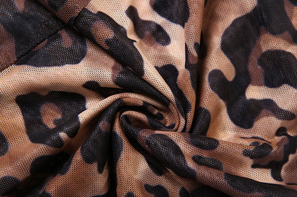 Weird Puss Sexy Backless Romper Women Leopard Print Spring Trend O-Neck Full Sleeve Skinny Stretch Hottie Wild Midnight Clubwear