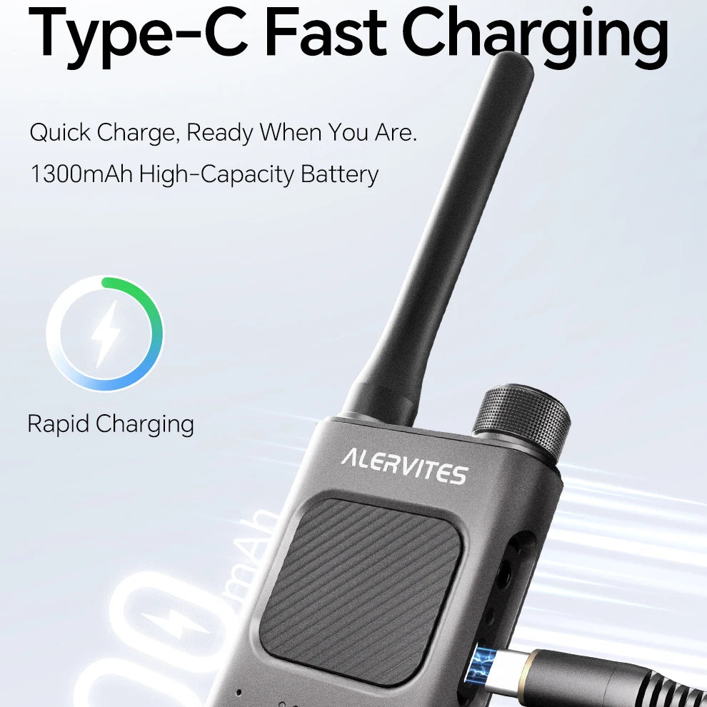 ALERVITES AT2 Public Network Walkie Talkie Unlimited Global Communication Range Ultra-thin Portable Two Way Radio