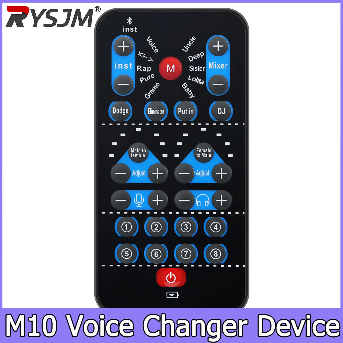 Recording Sound Card M10 Voice Changer Device Handheld Live Sound Card Sound Board Set for Podacsting Broadcasting Singing Recor