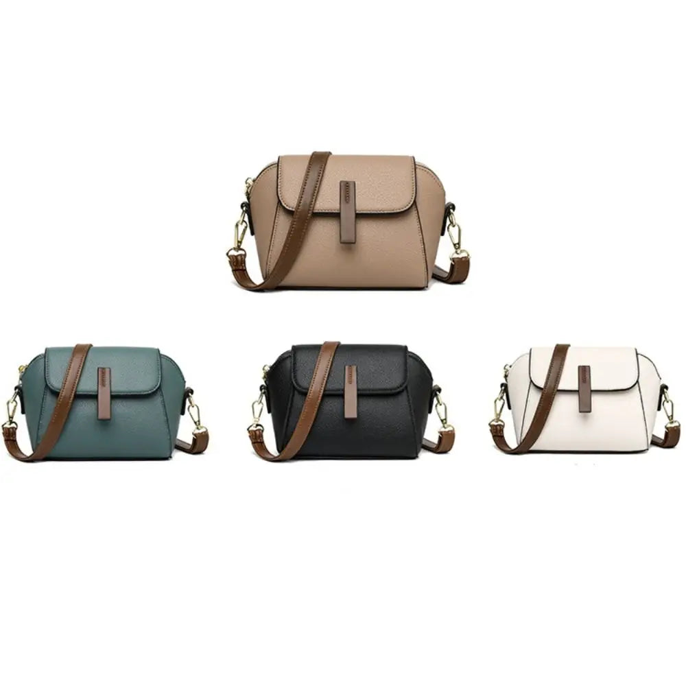 Genuine Leather Women Crossbody Bag Shoulder Bags Luxury Solid Color Cow Leather Handbag Elegant Female Messenger Bag
