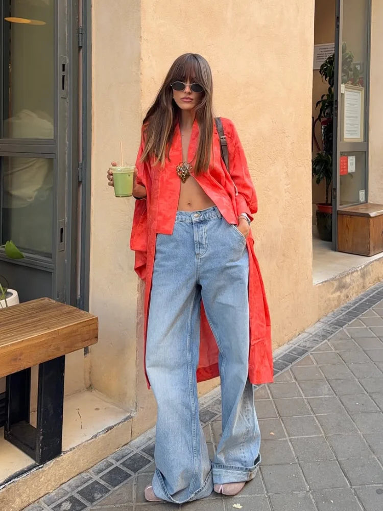 Jacquard Satin Fringe Three Piece Set Kimono Long Open Coat Wrap V Neck Top Fringe Trousers 2026 Summer Resort Lady Elegant Suit