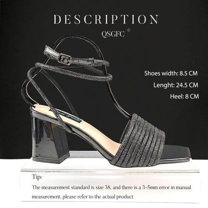 Stylish And Special Olive Bright Bag Match Women's Sandals Set With Big Diamond Tassels And Long And Short Double Chains