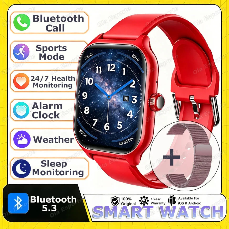 2026 New Men's Smart Watch Women's Gift Heart Rate Blood Oxygen ECG Sports Fitness Watch Electronics Bluetooth Call Smartwatch