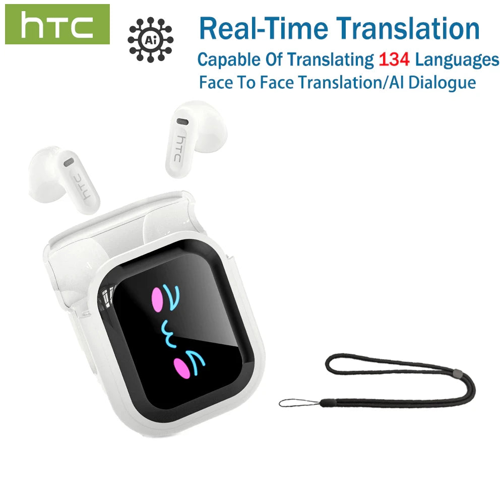 HTC NE20 Original Wireless Bluetooth Earphone In Ear AI Translate Earbud LED Multi-function Touchscreen Noise Reduction Headset