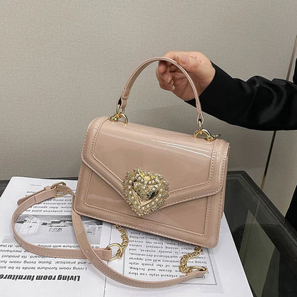 Light Luxury Burgundy Handbags for Women Trendy Versatile Buckle Flip Shoulder Bags Female Casual Commuting Chain Crossbody Bag