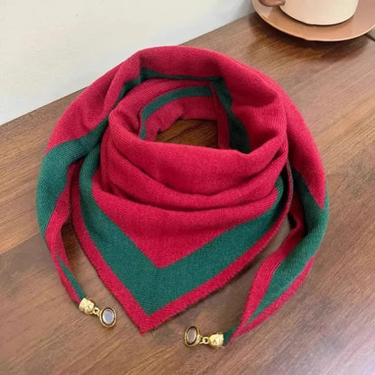 2026 new magnetic buckle silk scarf for women's small square scarf for autumn and winter warmth and cold resistance, fashionabl