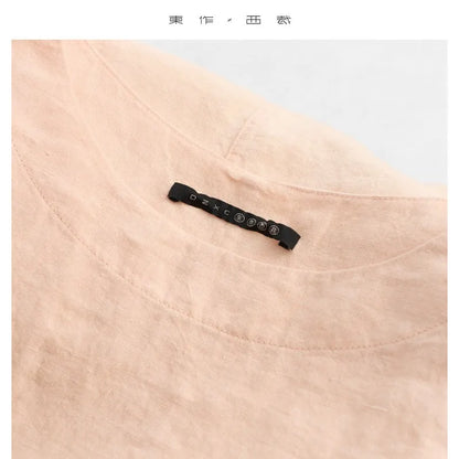 Plus-Size Women's Clothing~Hemp Long-Sleeved Shirt, Casual Sun-Protective Top, New Spring/Summer 2026 Style