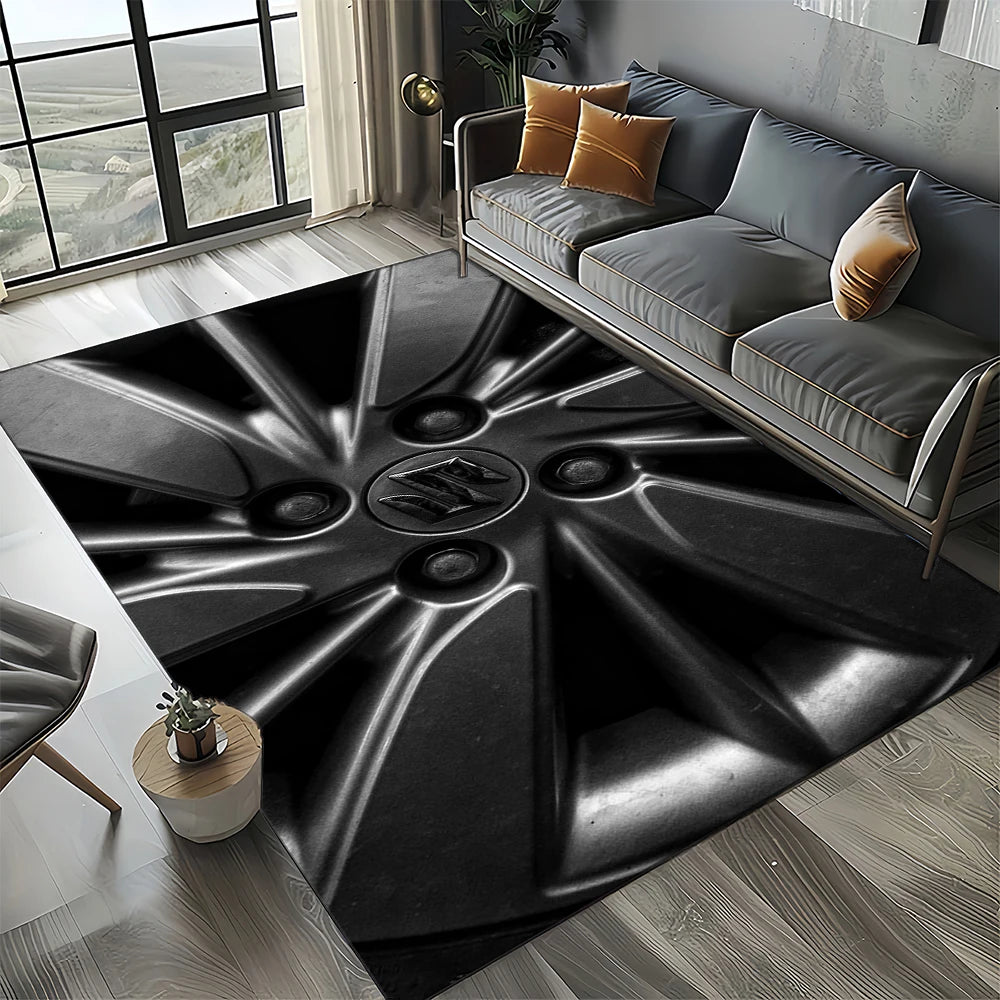 2025 Racing Car S-SUZUKI Logo Motorcycle Carpet Rug for Bedroom Living Room Home Sofa Decoration,kids Play Decor Floor Mat Gift