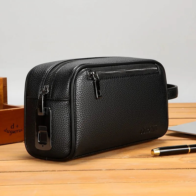 Men's Clutch Bag Fingerprint Lock Anti-theft Large Capacity Clutch Bag Wallet Business Men's Bag