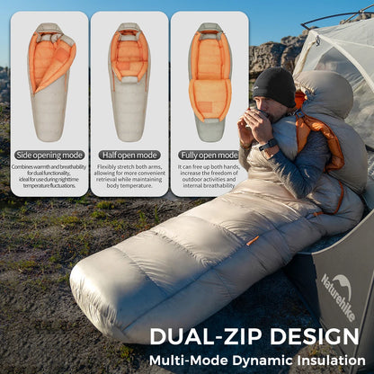 Naturehike Snowbird Pro Goose Down Sleeping Bag Winter Sleeping Bag Ultralight Hiking Camping Goose Sleeping Bag Thickened Cold