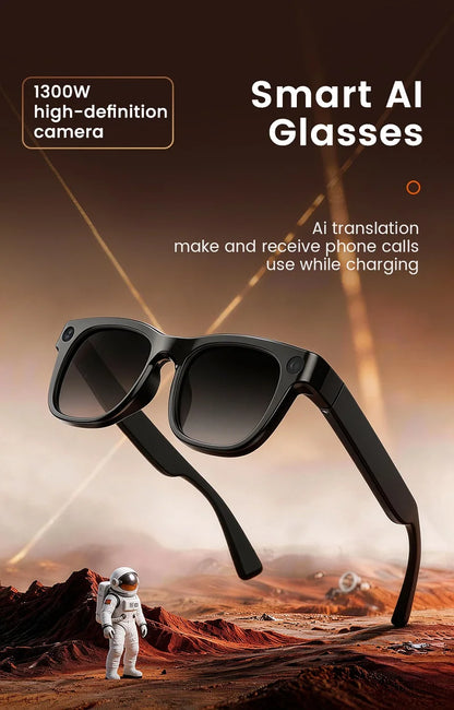 AI Smart Glasses 13MP 5K Camera 32GB ROM HD Photo Identify Objects ChatGPT Video Call Translation Music WiFi Bluetooth Eyewear