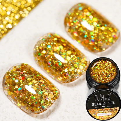 AWStorG 5ML Colorful Laser Cat Magnetic Gel Blue Glitter Shine Soak Off  Semi Permanent  UV Gel Nail Art Varnish Nail Supplies