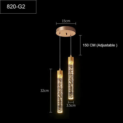 LED Pendant Lights Indoor Lighting Hanging Lamp Water Drop Bubble Crystall Bedroom Dining Room Decoration Pendente iluminação