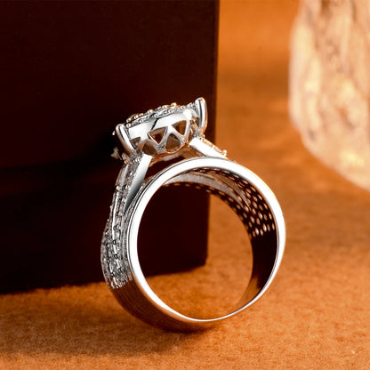 2026 New Luxury Full Diamond Ring - Exquisite Waterdrop Zircon Shaped Men's and Women's Party Jewelry Anniversary Gift