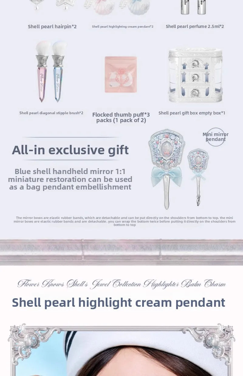Flowerknows Shell's Jewel Collection All In One Makeup Kit Makeup Set for Women Full Kit Eyeshadow Lip Tint Blusher Perfume Box