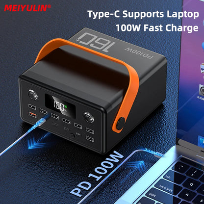 PD100W 160000mAh Power Bank Station Fast Charger Portable Emergency Charging External Battery for iPhone 15 Xiaomi Tablet laptop