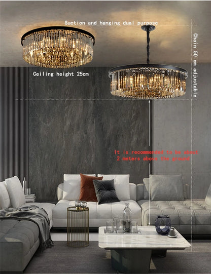Nordic Designer Luxury Ceiling Chandeliers Modern LED Crystal Pendant Lights for Bedroom Living Room Light Fixtures