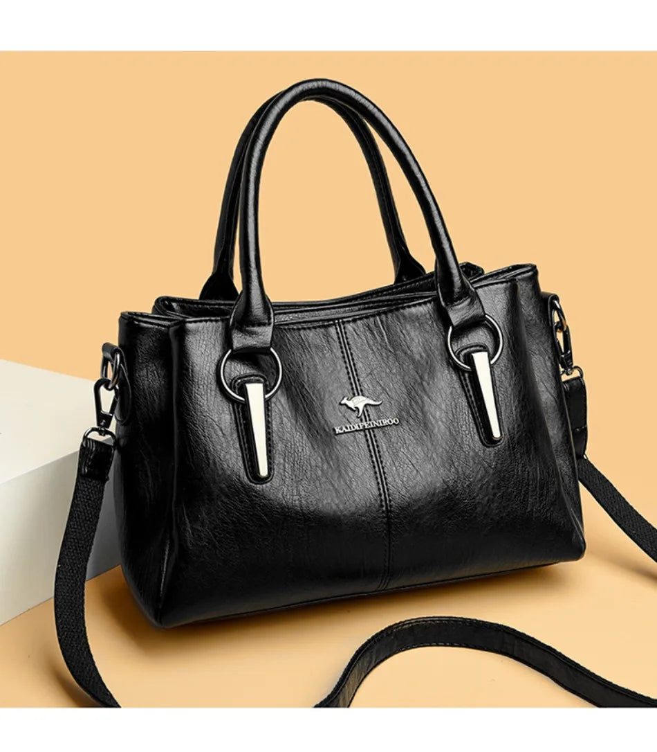 Genuine 3Layers High Quality Soft PU Leather Ladies Shoulder Crossbody Bags for Women  Luxury Handbags  Women  Designer A Main