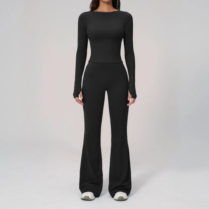 Yoga Set 2PCS Women Tracksuit Sportswear Workout Clothes Athletic Wear Gym Clothing Legging Fitness Top Long Sleeve Sports Suits