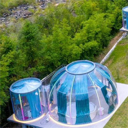 Dome House Geodesic Pvc Steel Frame Glamping Tent Accommodation Luxury Outdoor Hotel Tent
