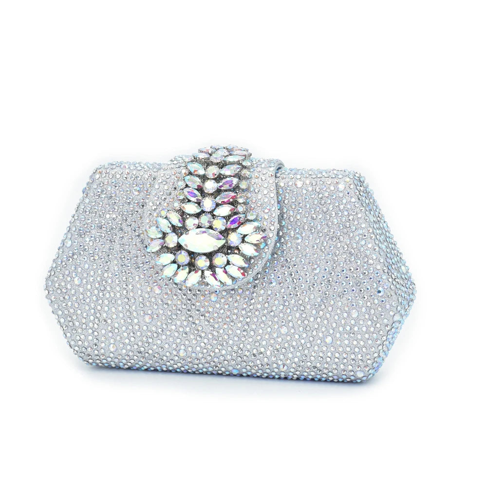 New Fashion Italian Design Rhinestone Pointed-Toe High Heel Shoes & Matching Bag Set Shoe and Bag Set for Nigeria Party Italy