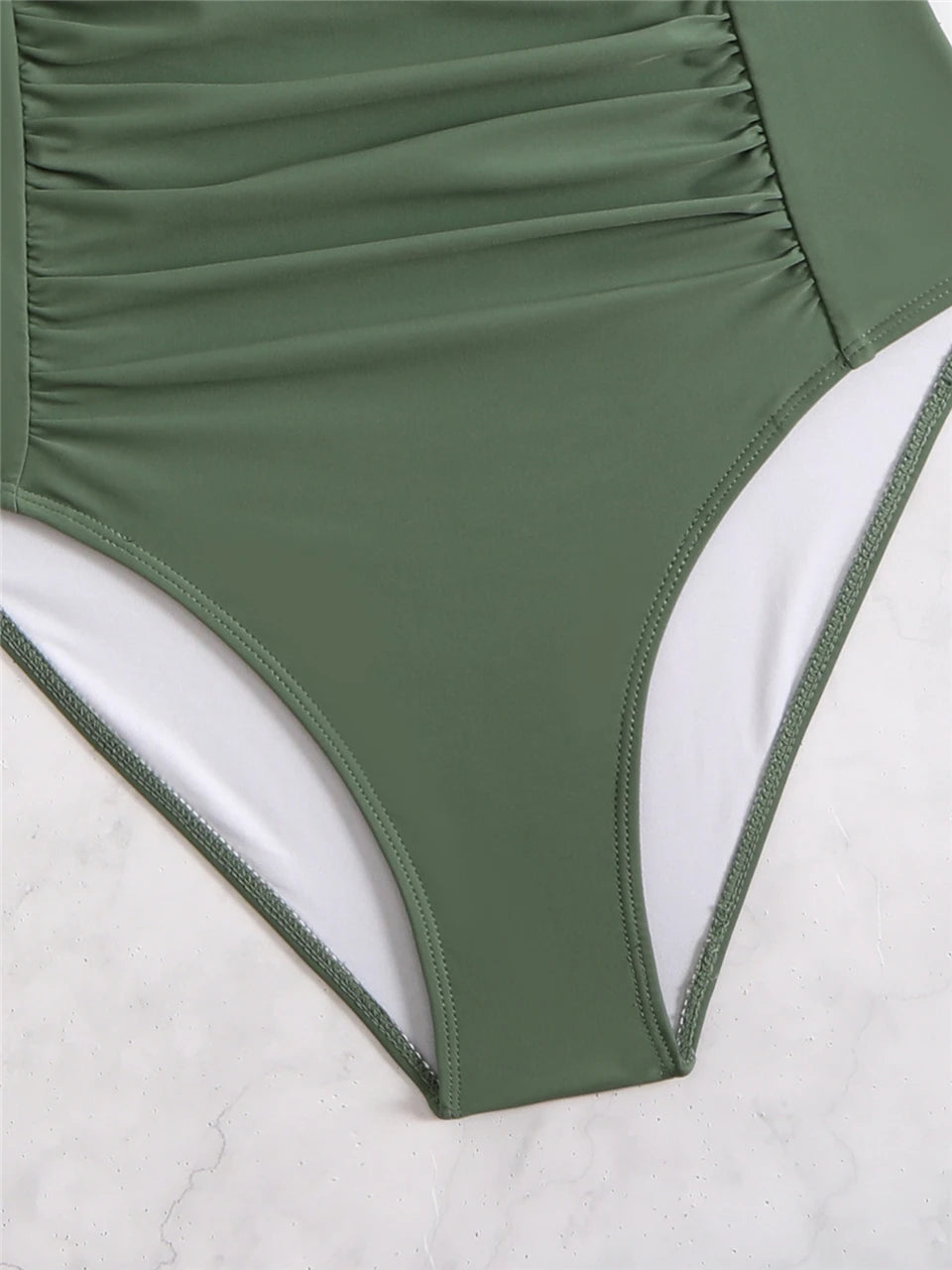One Piece Solid Swimsuit Women 2026 Plain Ruched Swimwear Slim V Neck Bodysuit Female Bathers Bathing Swimming Swim Beach Summer