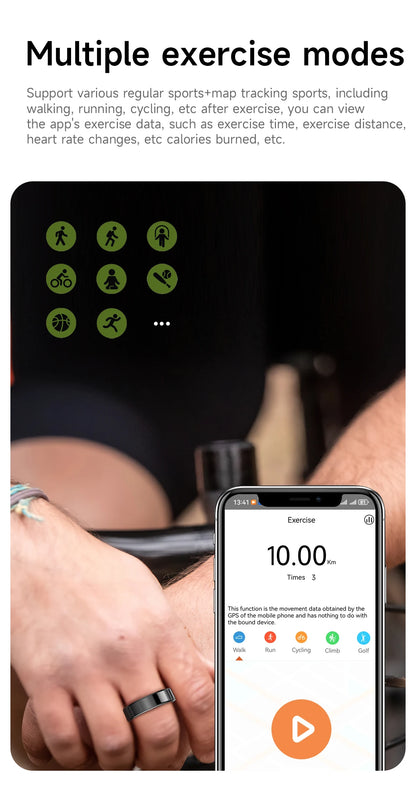 R10 Smart Ring with Charging Case for Men Women, Health and Sleep Monitor, 5ATM Waterproof, Multi-sport Mode, Smartring 2026 New