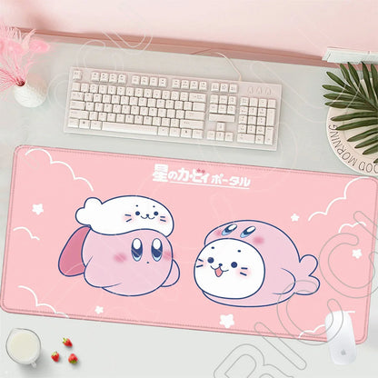 HD Printing Mouse Pad Laptop Extended protective Pad Computer Game Mousepad Cartoon K-Kirby PC Accessories Keyboard XXL Desk mat
