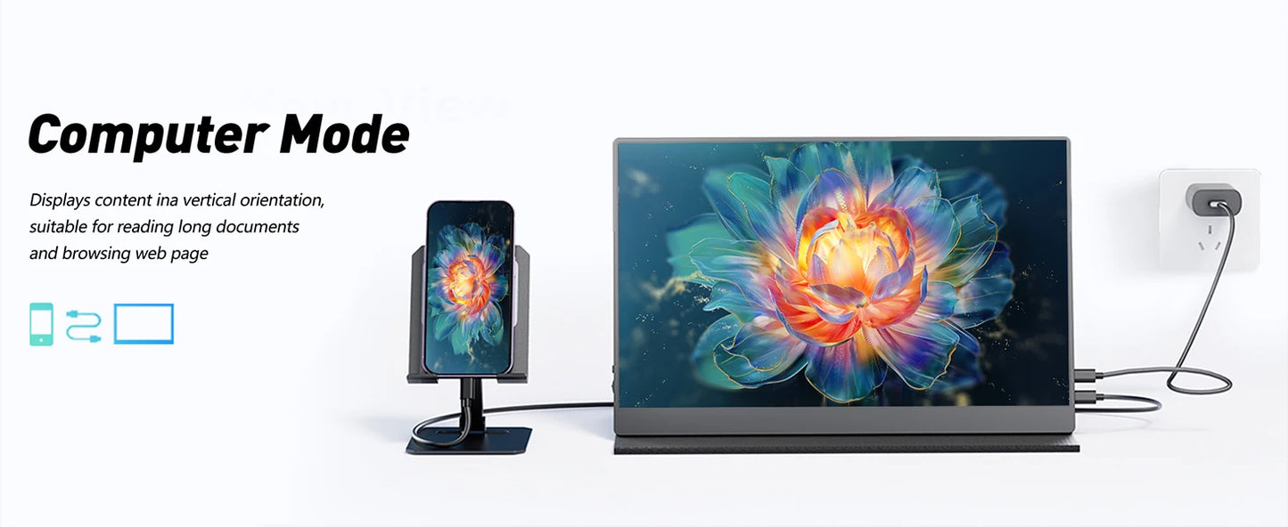 UPERFECT 18 Inch 4K Portable Monitor IPS Display 3840x2160 External Second Gaming Screen For Gaming Laptop PS4 Switch Mini PC