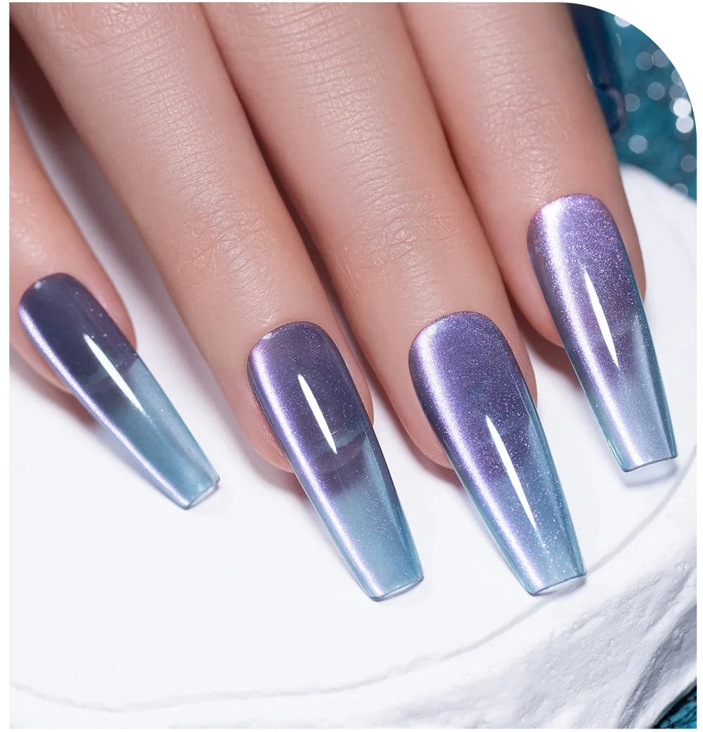 7.5ML Summer Fruit Series Cat Magnetic Gel Nail Polish Green Purple Pink Cat Eye Gel Soak Off UV Nail Art Varnish For Manicure