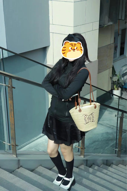 Summer New Vacation Woven Straw Bag, High Quality Seaside Beach Bag for Women, Women's Beach Bags Bucket Bag